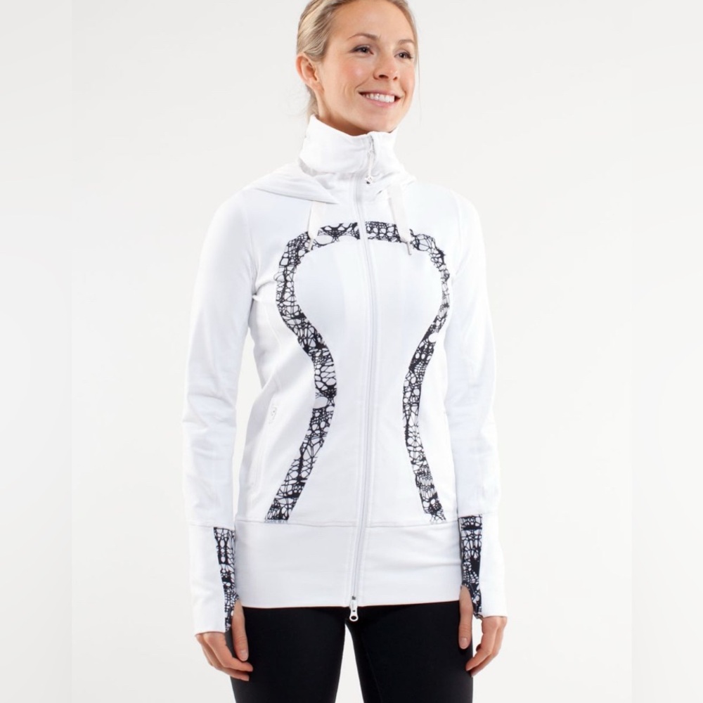 Lululemon Stride Jacket *Brushed White / White Black Glacier Lace Size 2